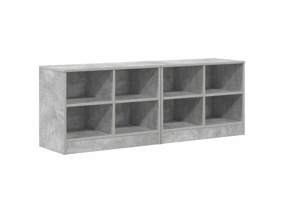 Vidaxl Armário De Cama 2 Pcs Cinzento Cimento 66 X 33 X 48 Cm