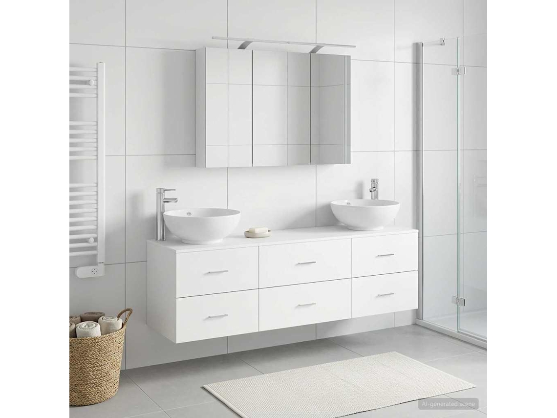 Vidaxl Conjunto De Móveis Para Banheiro 4 Pcs Branco