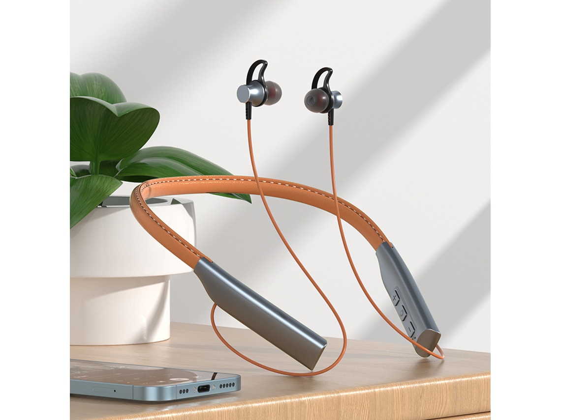 Fones de Ouvido Esportivos Sem Fio Bluetooth, com Microfone, À Prova D'água, Graves Potentes e Bateria com Duração de Até 12 Horas. MDUG (marrom)