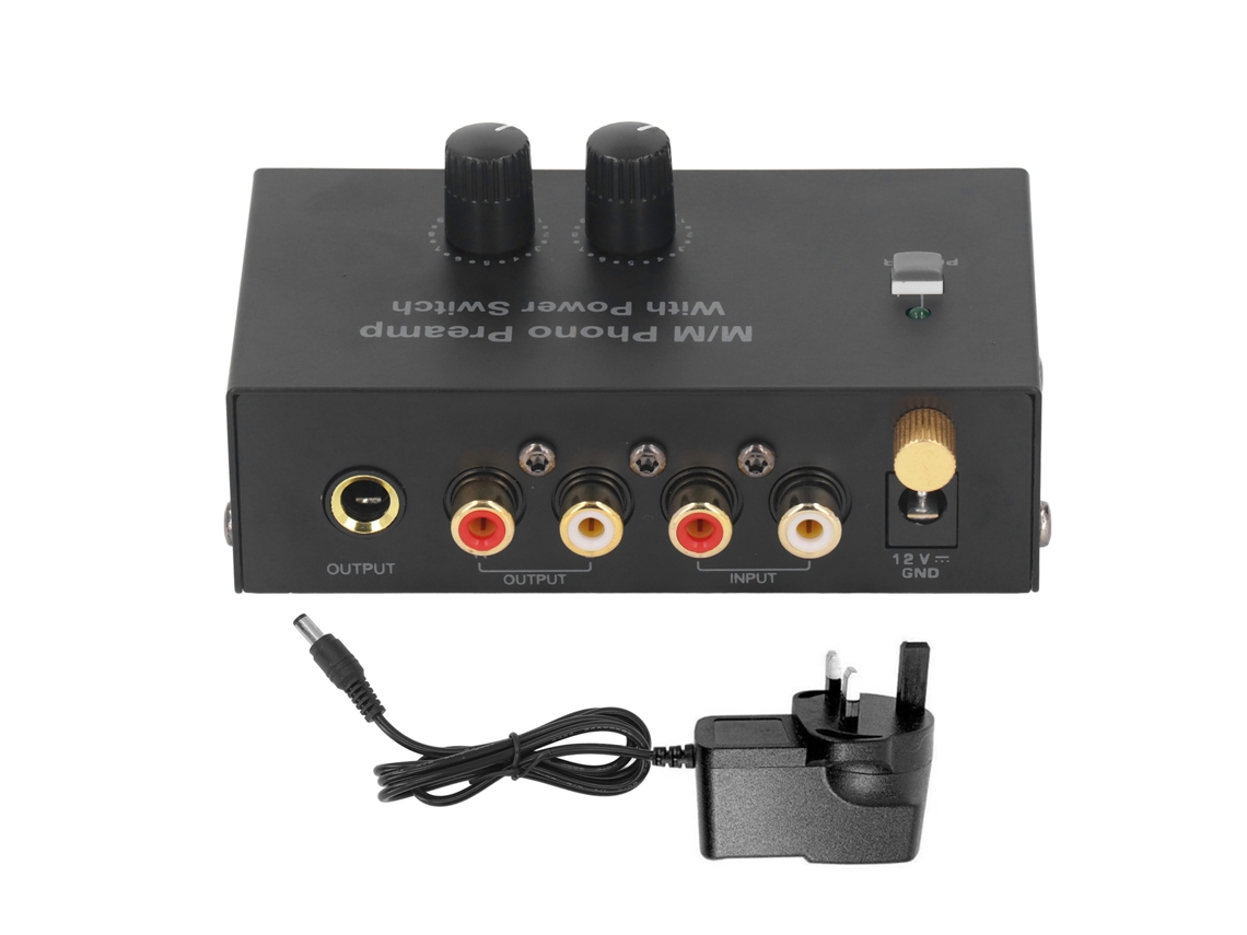 Pré Amplificador de Toca Discos Phono PP500P, com Controle de Volume, Baixo Ruído, 100-240V, Plugue UK | S/MARCA