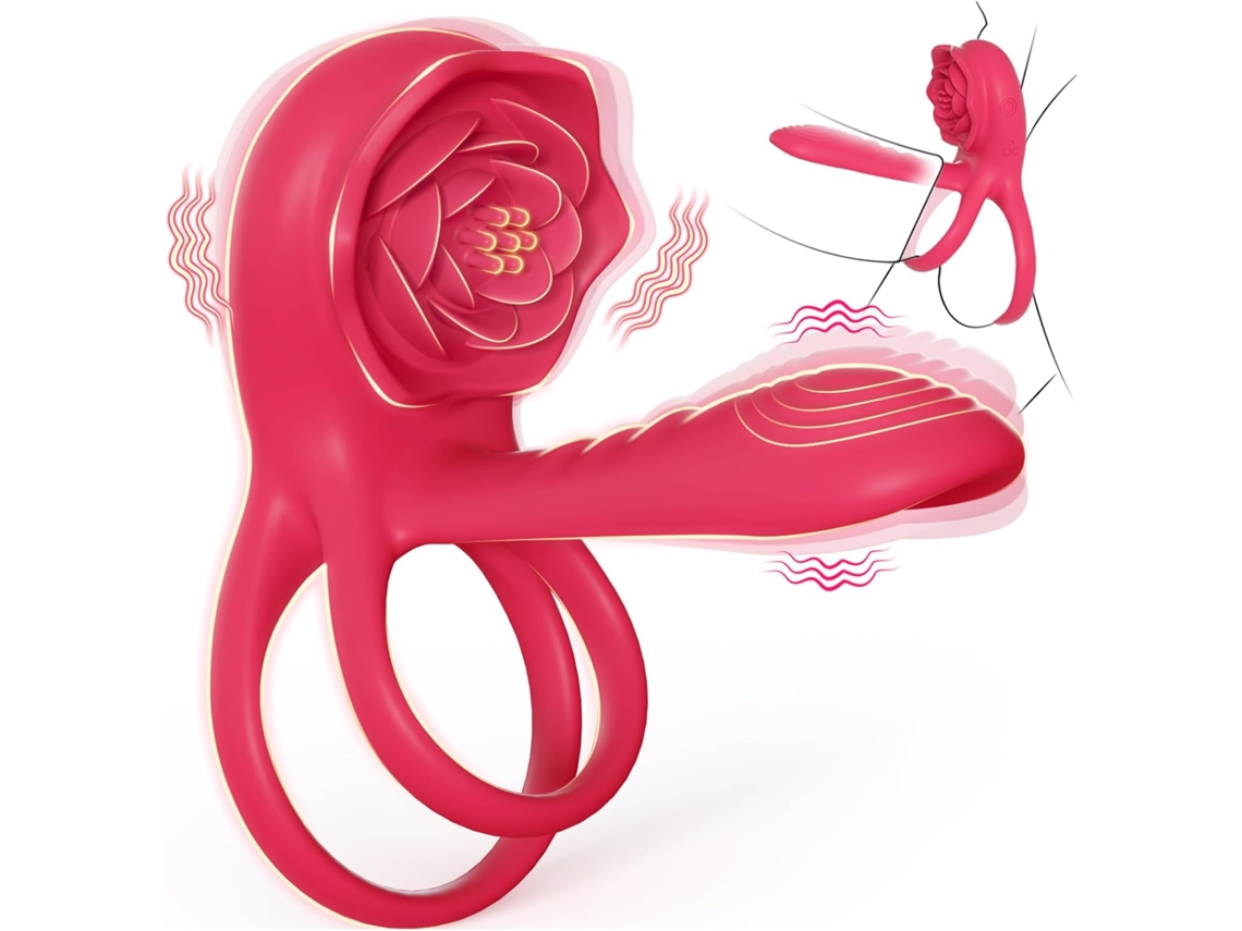 Anel Peniano Manga Peniana Com Estimulador Clitoriano Rosa, Vibrador Para Casais Para Prazer No Ponto G