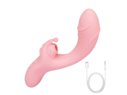 Vibrador de Massagem de Sucção de Silicone 3 em 1 com 10 Modos para Mulheres Rosa YIZHOOD