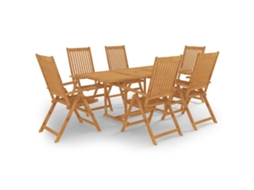 Pcs Conjunto De Jantar Para Jardim Madeira De Teca Maciça Dkd Home Decor