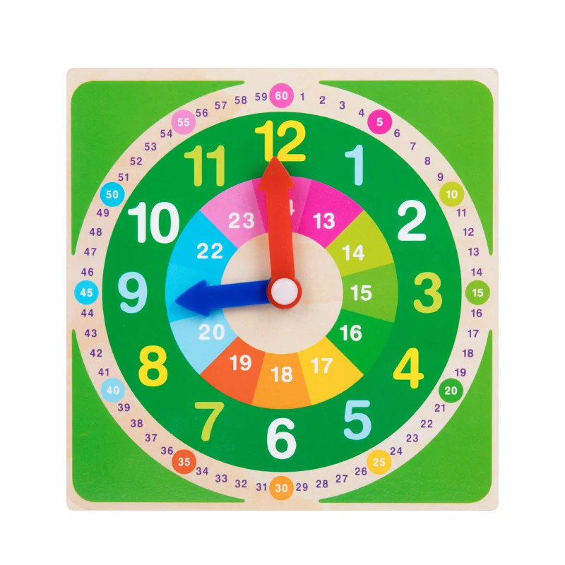 Relógio De Madeira Montessori Para Crianças, Com Ponteiros De Horas, Minutos E Segundos Para O Desenvolvimento Infantil.