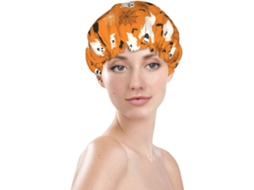 Touca De Banho Feminina, Reutilizável, Impermeável, Dupla Camada, Com Elástico, Ideal Para Cabelos Longos, Com Estampa