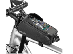Bolsa para suporte de telefone para bicicleta ao ar livre, com tecido TPU sensível ao toque e viseira solar integrada.
