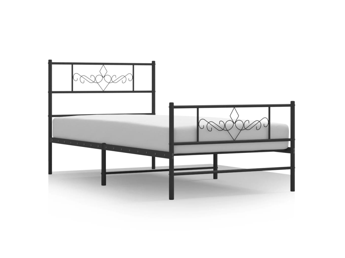 Bed Frame, Bed Frames Vidaxl Preto Aço (80 X 200 Cm)