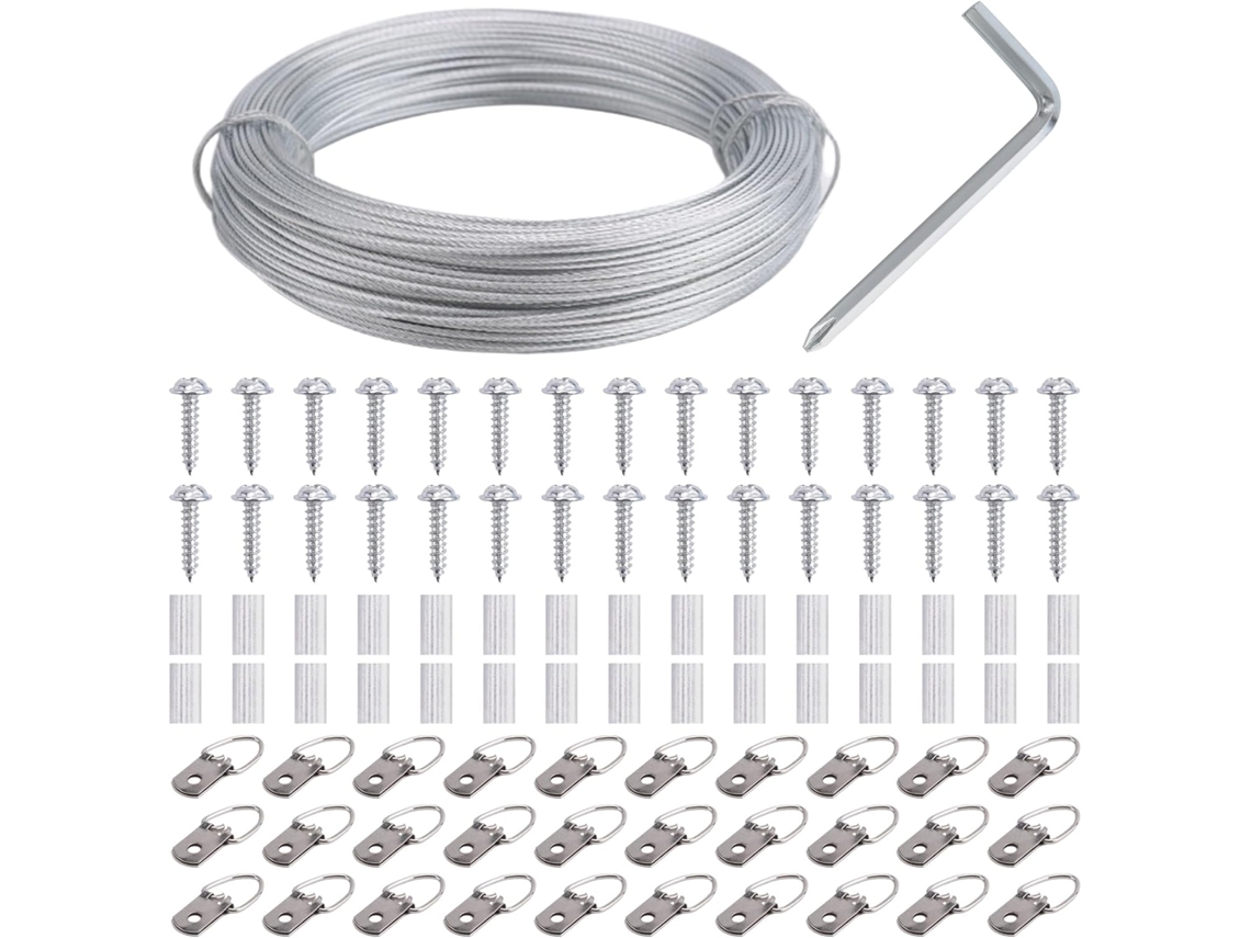 Kit Com 100 Peças De Fio Para Pendurar Quadros, 30 Metros De Fio Resistente Para Pendurar Fotos, Espelhos, Molduras E