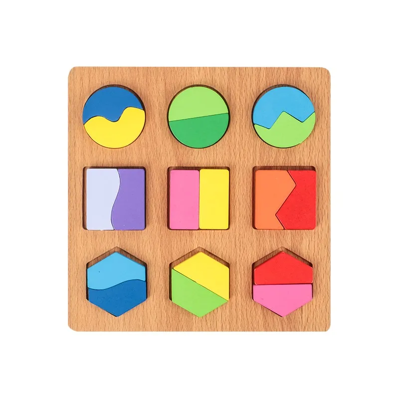 Quebra-cabeça Geométrico 3d Montessori Para Crianças, Jogos Educativos Pré-escolares, Brinquedo De Reconhecimento De Cores