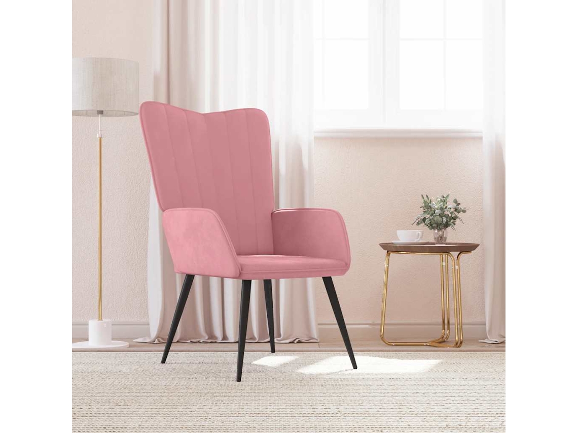 Vidaxl Cadeira De Descanso Veludo Rosa