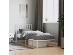 Vidaxl Estrutura De Cama Com Cabeceira 80x200 Cm Metal Branco