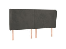 Headboard, Headboards Vidaxl Cinzeto Veludo (183 X 23 X 118/128 Cm)