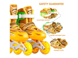 Lurelia Patins Inline Ajustáveis Com Rodas Iluminadas Pvc E Alumínio, Pu