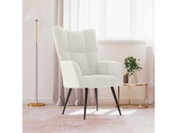 Vidaxl Cadeira De Descanso Veludo Branco Nata