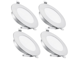 Spot Led De Embutir, 4 Unidades, 3w, 12v, 6400k, 65 Mm, Para Destaque Em Teto, Jardim, Fachada Ou Áreas Exteriores