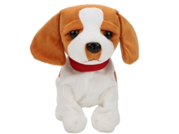 Primerox brinquedo Educativo Cachorro Simulado com Controle de Som Móvel 22x26cm Pelúcia