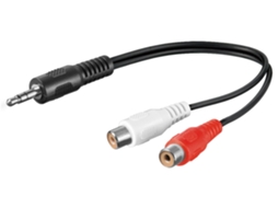 Adaptador de Cabo Áudio 3,5 Mm, Plugue para Conector Rca Estéreo AQUAFORGE