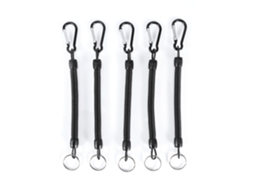 Conjunto de 5 Peças Linha Pesca Retrátil com Fivela, Corda para Barco, Acessórios Seguros, Preto. AQUAFORGE