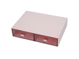 Organizador de gavetas para mesa plástico DIY à prova de água e poeira 2 gavetas rosa listrado S/MARCA