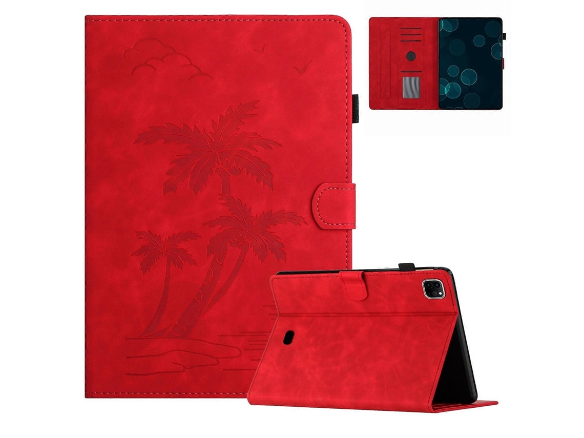 Capa de couro inteligente Webake para tablet com design de coqueiro