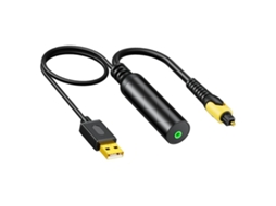 Cabo Óptico Usb Para Conversor De Áudio Digital Analógico Spdif 3,5 Mm