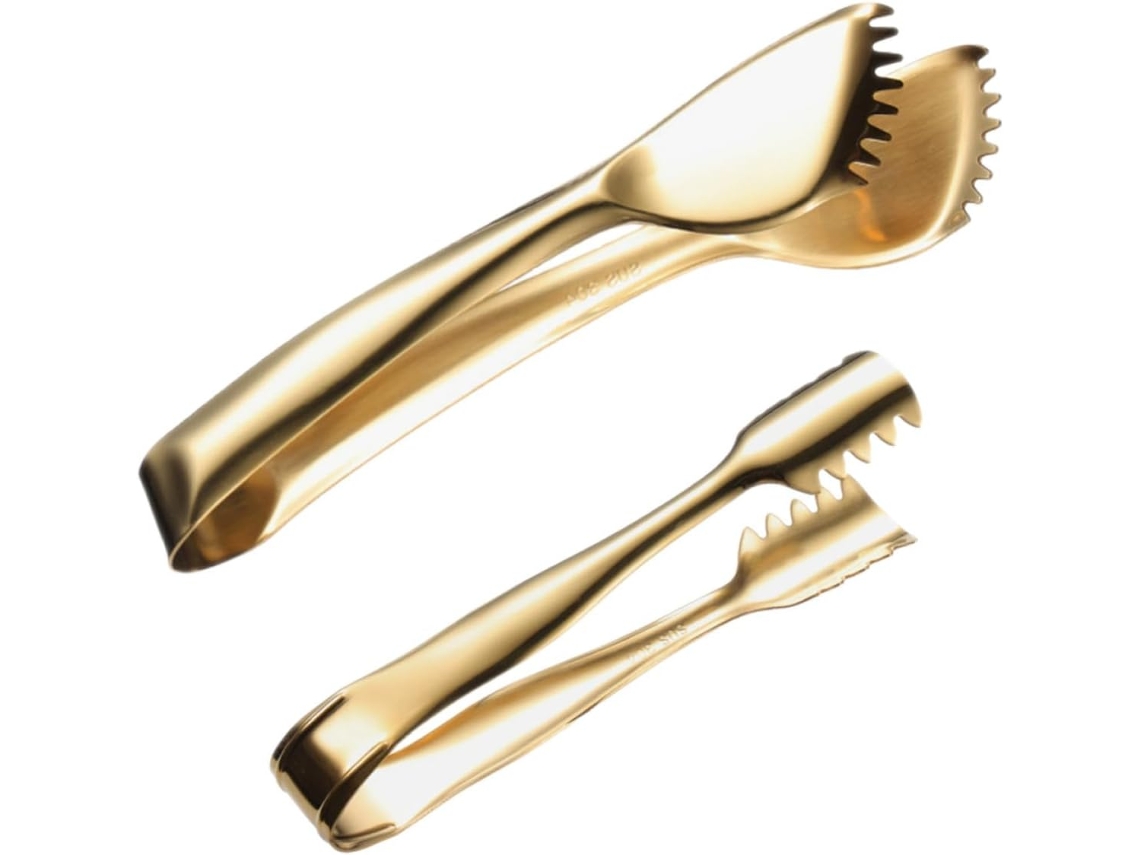 Pinça De Gelo Abaodam Aço Inoxidável 2 Peças Para Churrasco E Camping, Design Simples E Confortável, Leve E Durável Para
