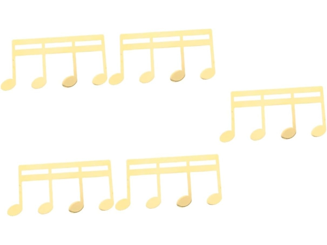 Conjunto Toyvian de 5 peças de pinos de metal para partituras em guitarra e piano, com páginas de suporte e partituras inclusas.