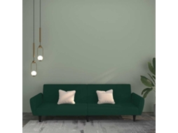 Vidaxl Sofá-cama De 2 Lugares Veludo Verde-escuro