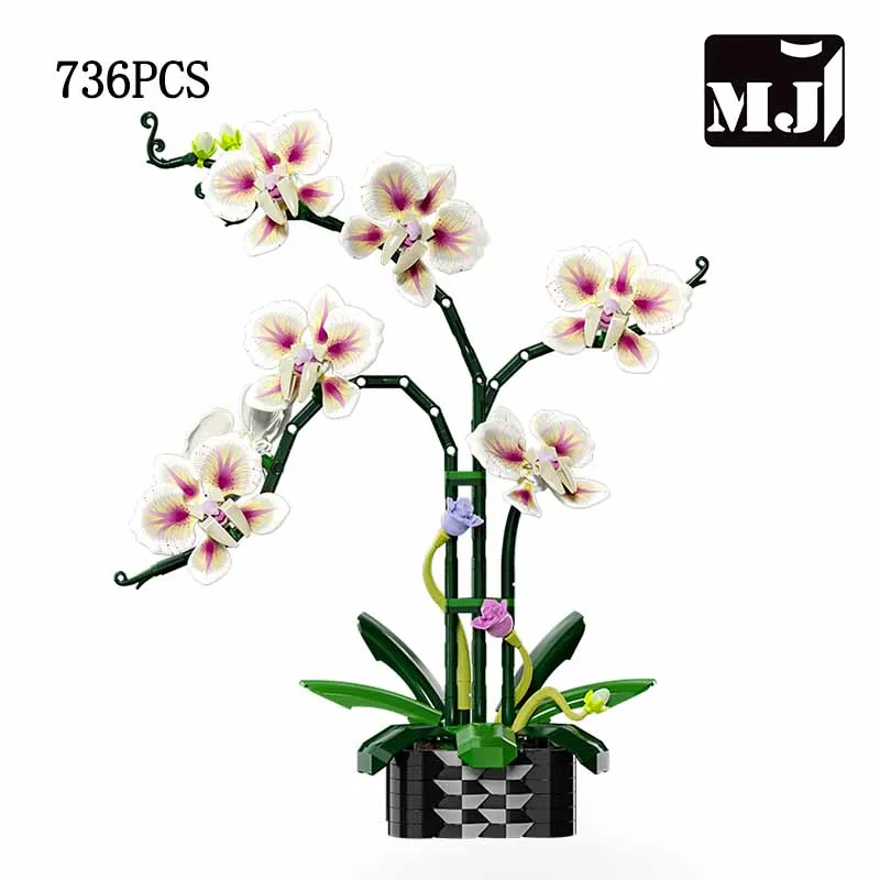 Conjunto De 736 Blocos De Montar Com Flores Artificiais - Conjunto De Decoração Diy Para Casa
