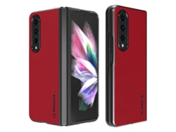 Capa Protetora Completa Em Couro Liso Resistente A Impactos Lc.imeeke Para Samsung Galaxy Z Fold4 5g.