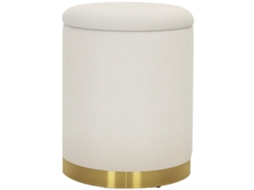 Hocker Com Armário Dobrável 36x36x44cm Creme
