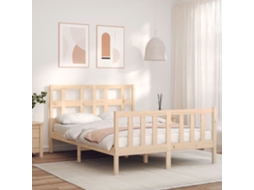 Estrutura De Cama De Casal C/ Cabeceira Madeira Maciça
