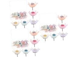 60 Unidades De Alfinetes Decorativos Em Formato Flor Para Pastas E