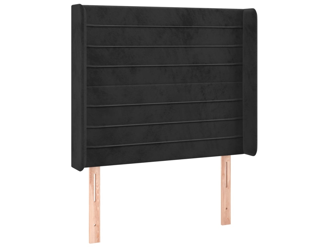 Headboard, Headboards Vidaxl Preto Veludo (103 X 16 X 118/128 Cm)