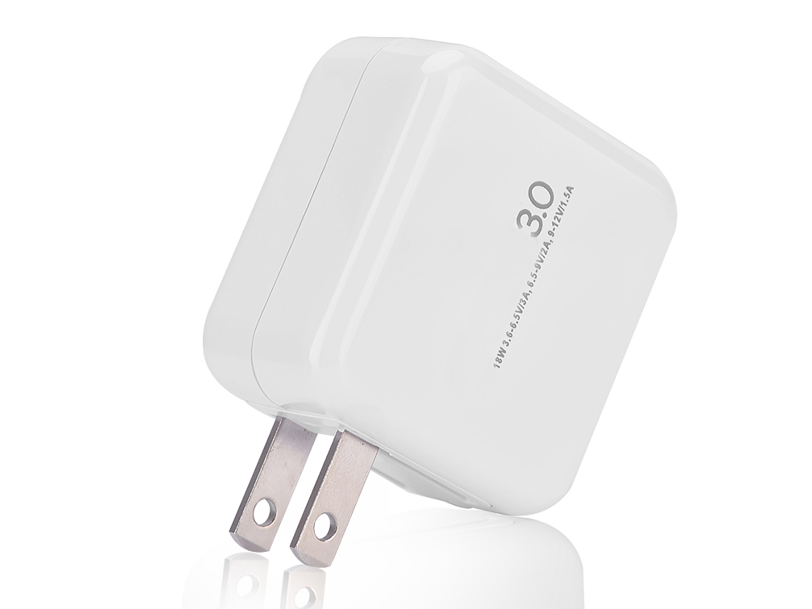 Carregador Rápido Usb Qc3.0 de uma Porta Plegável, Carregador de Viagem. EOOCOO
