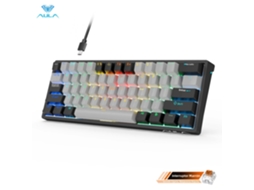 Teclado Mecânico Para Jogos Com Retroiluminação Rgb (preto/cinza), Interface Usb Mini, 61 Teclas, Switches Vermelhos.