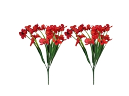2 peças de flores artificiais - vermelhas grandes