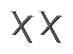 Vidaxl Pés Para Mesa De Centro Em Formato De X, 2 Peças, Antracite, 70x (42-43) Cm, Aço