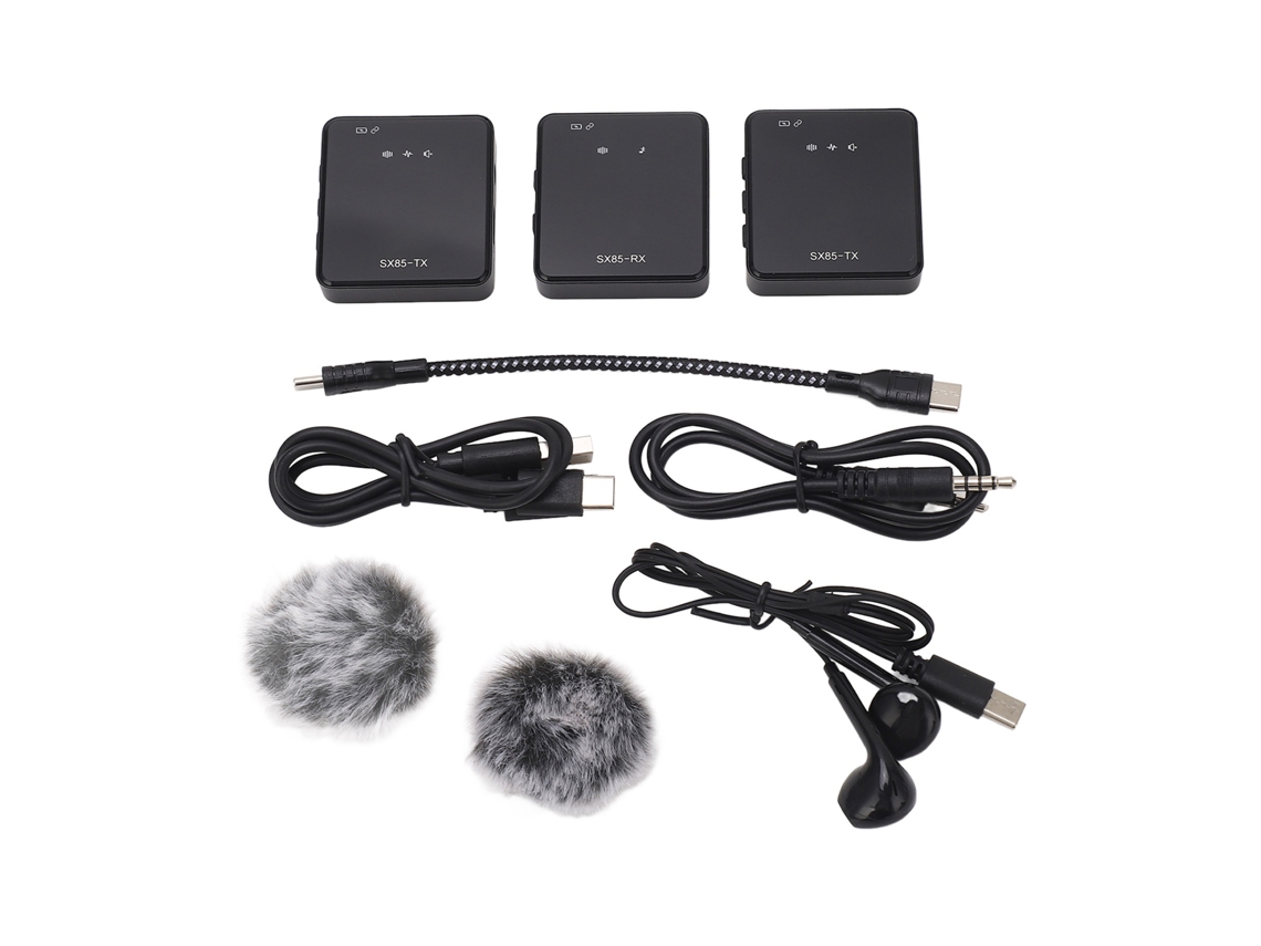 Microfone Lavalier Sem Fio Redução De Ruído Retorno De Ouvido Em Tempo Real Para Câmera E Celular