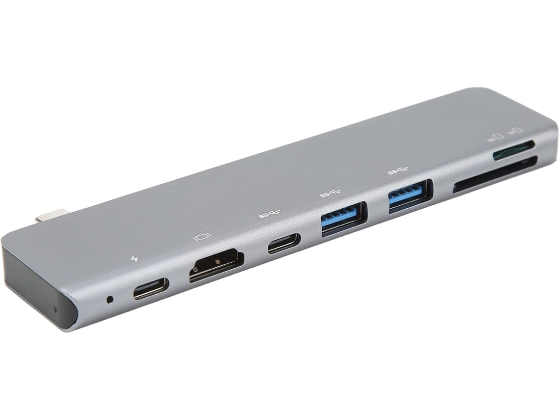 Hub Usb Tipo C 7 Em 1 Com Carregamento Rápido 3.0 Pd E Múltiplas