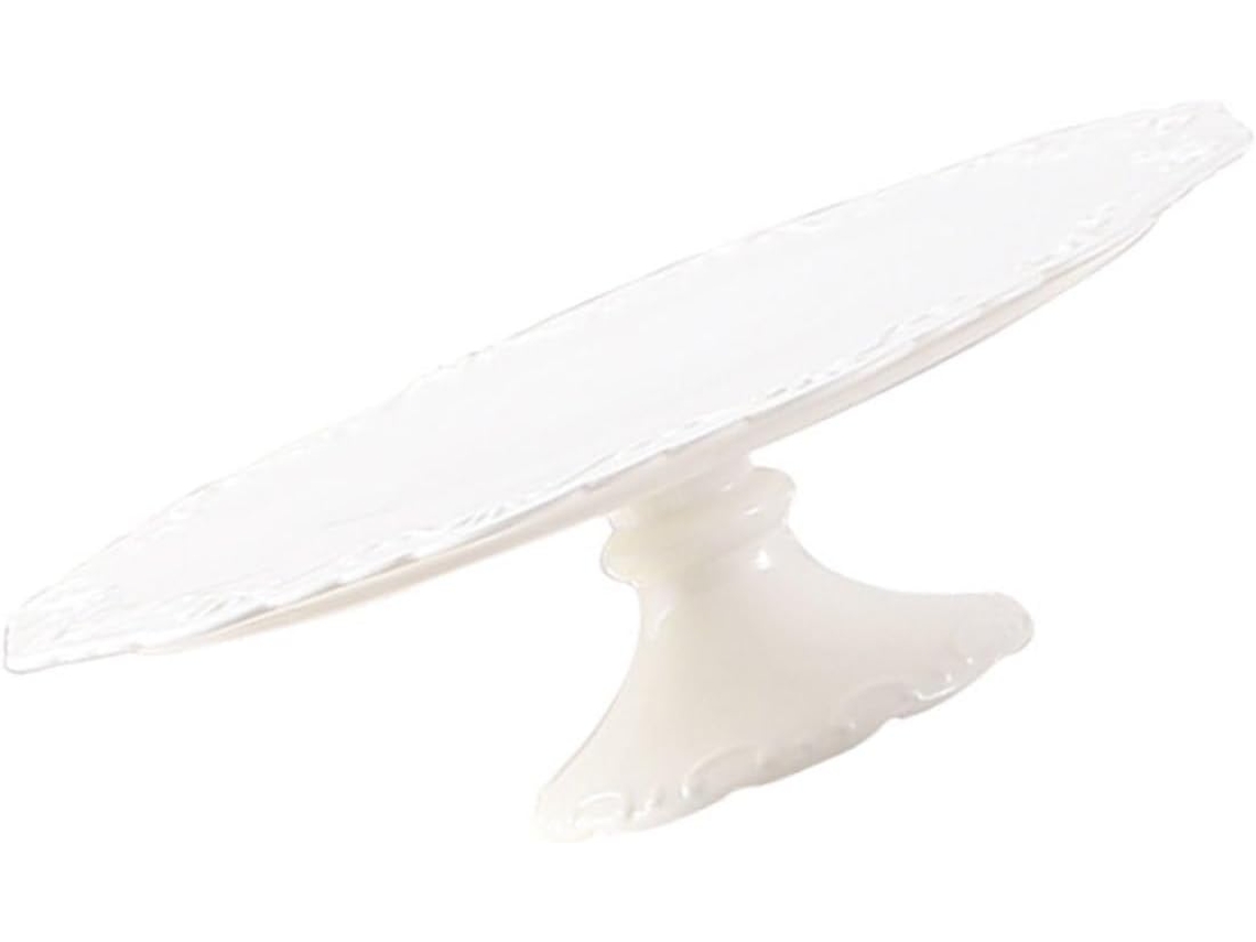 Suporte Decorativo Para Bolos E Sobremesas Em Cerâmica Esmaltada (1 Peça).