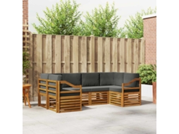Vidaxl Conjunto De Sofá Sectional 6 Pcs Natural E Antracite
