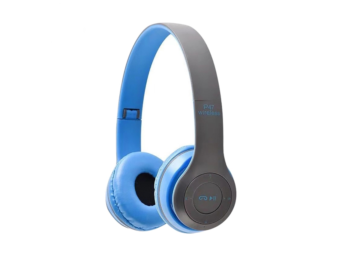 Auriculares Sem Fio Montada Memória Tf YIZHOOD Bluetooth com Porta-Cartões Azul