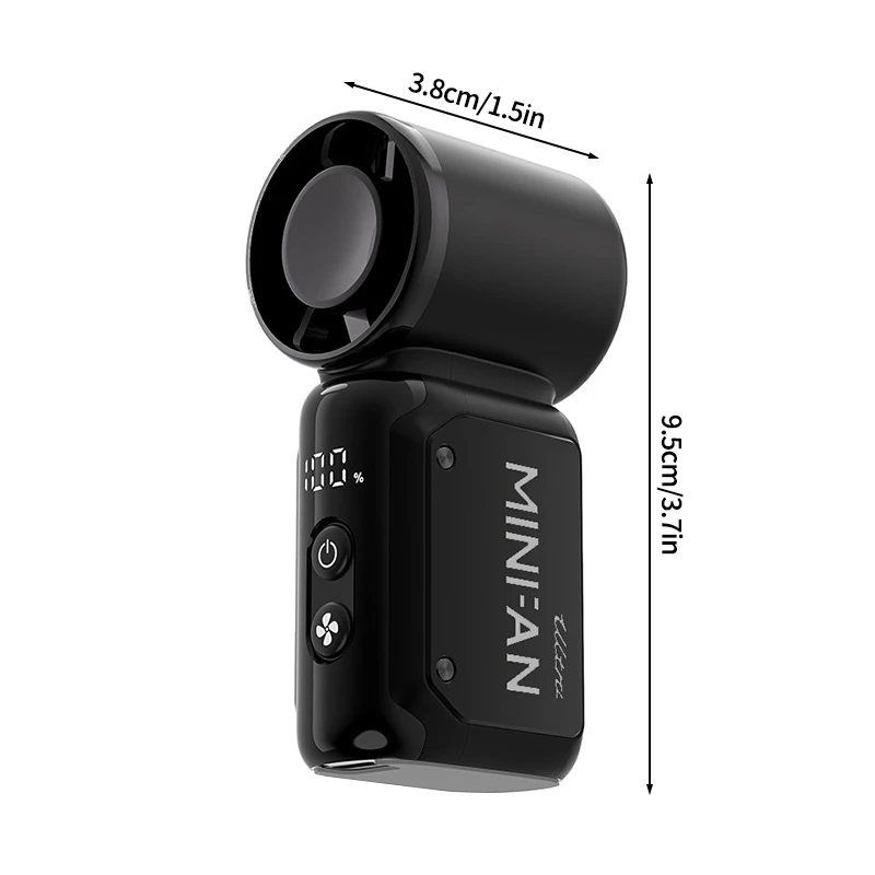 Ventilador Portátil de Resfriamento, Mini Recarregável, Visor Led MDUG