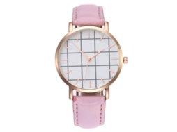 Reloj De Pulsera De Aleación Con Dial Redondo Analógico Quartz Para Mujer Y Hombre (rosa)