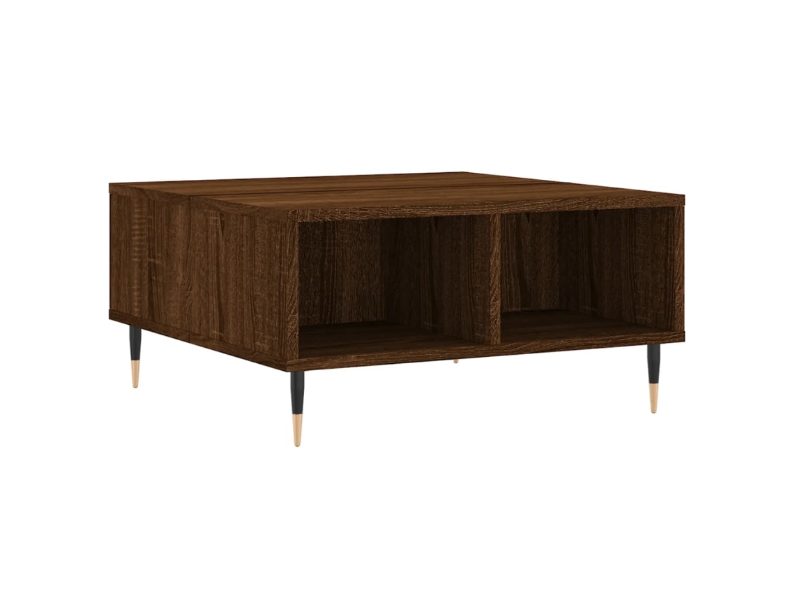 Mesa de centro Carvalho Castanho Derivados da Madeira 60x60x30 cm MAISON EXCLUSIVE
