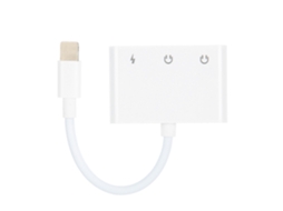 Adaptador de Jack 3.5mm LAXISCREED com Carga e Áudio Duplo