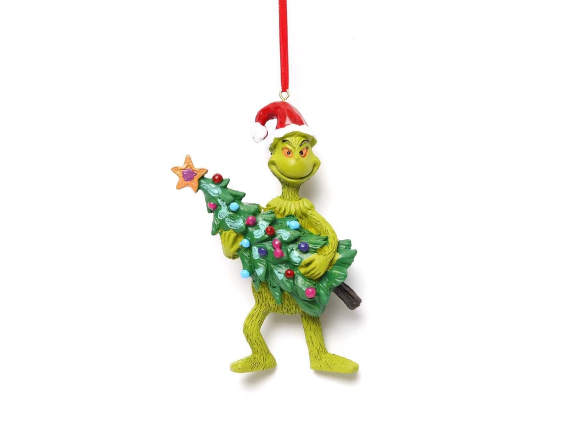 Anjo de Natal Verde Grinch, Enfeite de Árvore com Abraço LAXISCREED