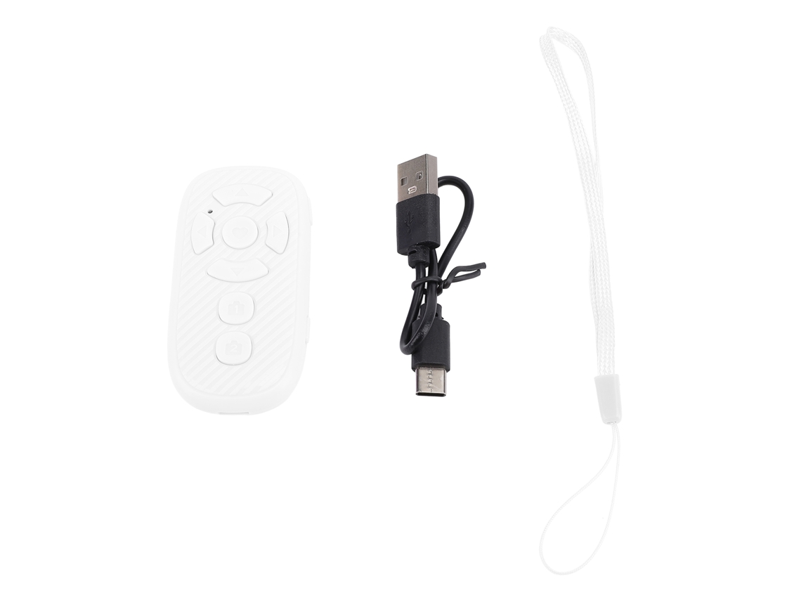 Aetheria controle Remoto Bluetooth para Páginação, Obturador de Câmera e Gravação de Vídeo para Android Branco
