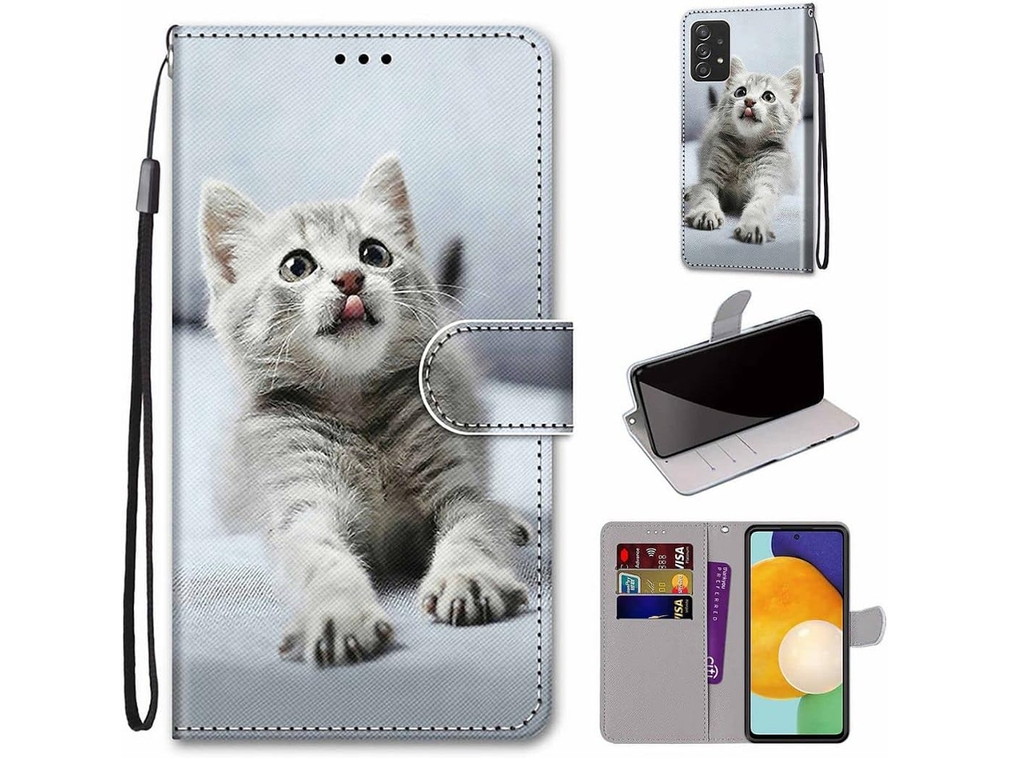 Capa Fólio Protetora Alça Pulso para Samsung Galaxy A53 5G HONGWE. Magnética com Porta-Cartões